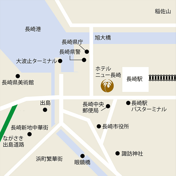 交通のご案内 ホテルニュー長崎 公式サイト Jr長崎駅から徒歩約5分